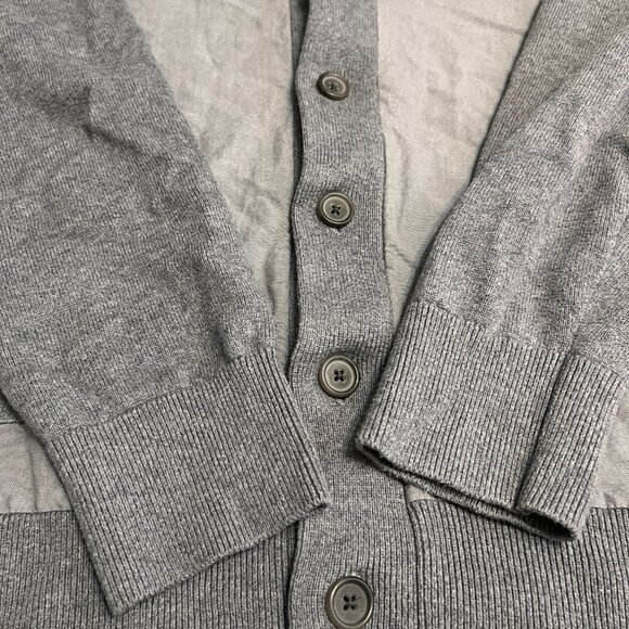 Banana Republic Men's Gray Shawl Collar Cardigan Sweater Large Button Up Cotton - Picture 5 of 11